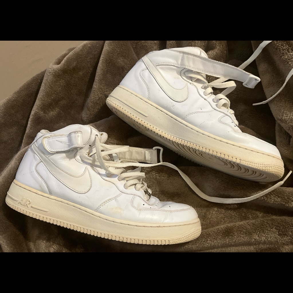 Nike Air Force 1 '82 Leather White High-Top Shoes Men's Size Us 11.5